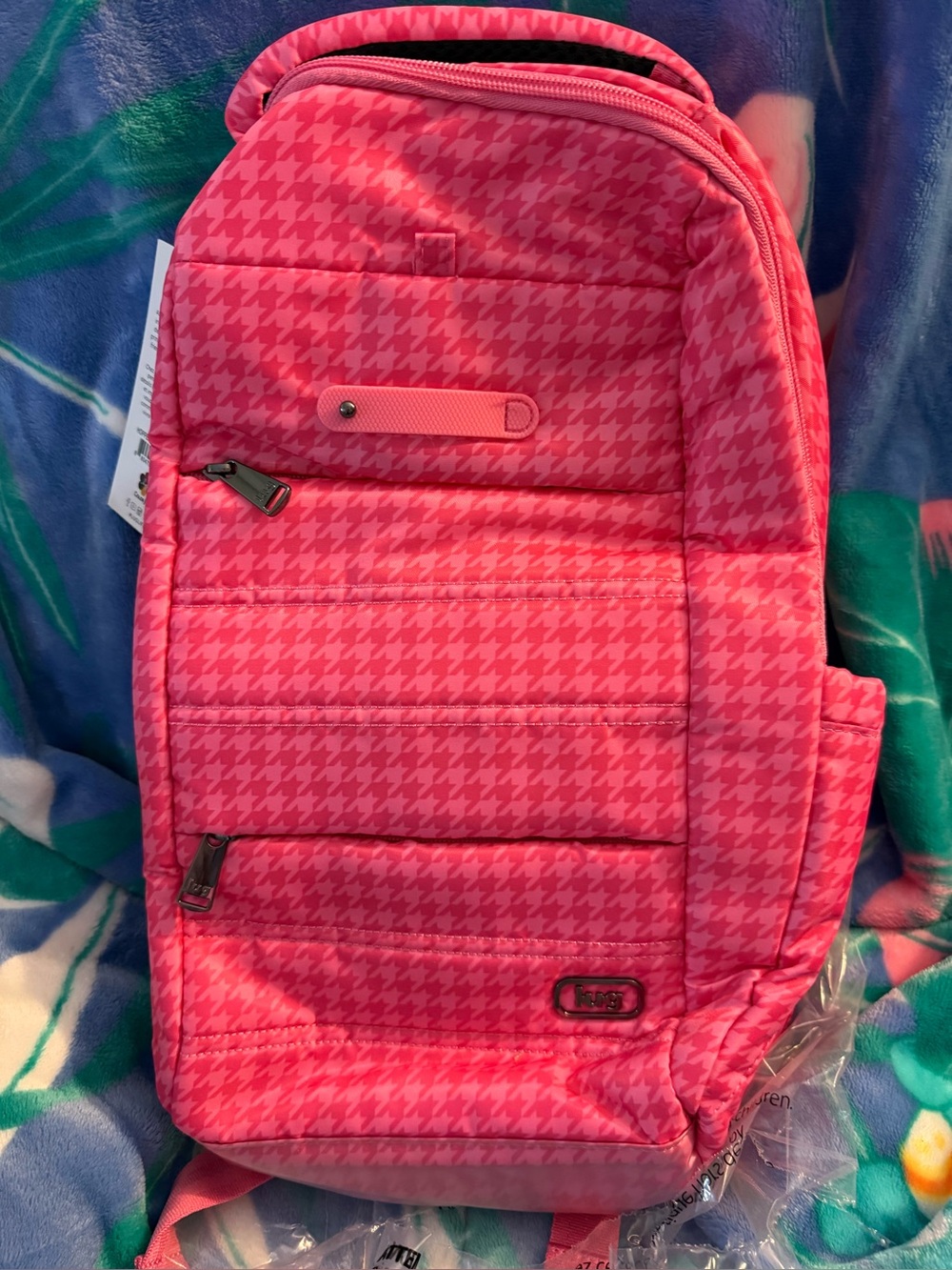 Lug Hopper SE Pink Houndstooth Backpack NWT